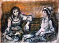 Le amiche, 1988, tecnica mista su carta cm 30x40, Napoli, collezione privata